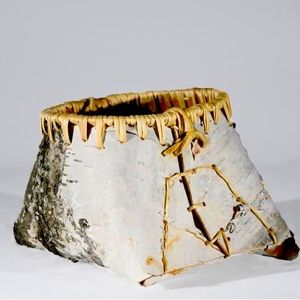 Woodland Cree Birch Bark Berry Basket Indigenous Artwork La Ronge Saskatchewan